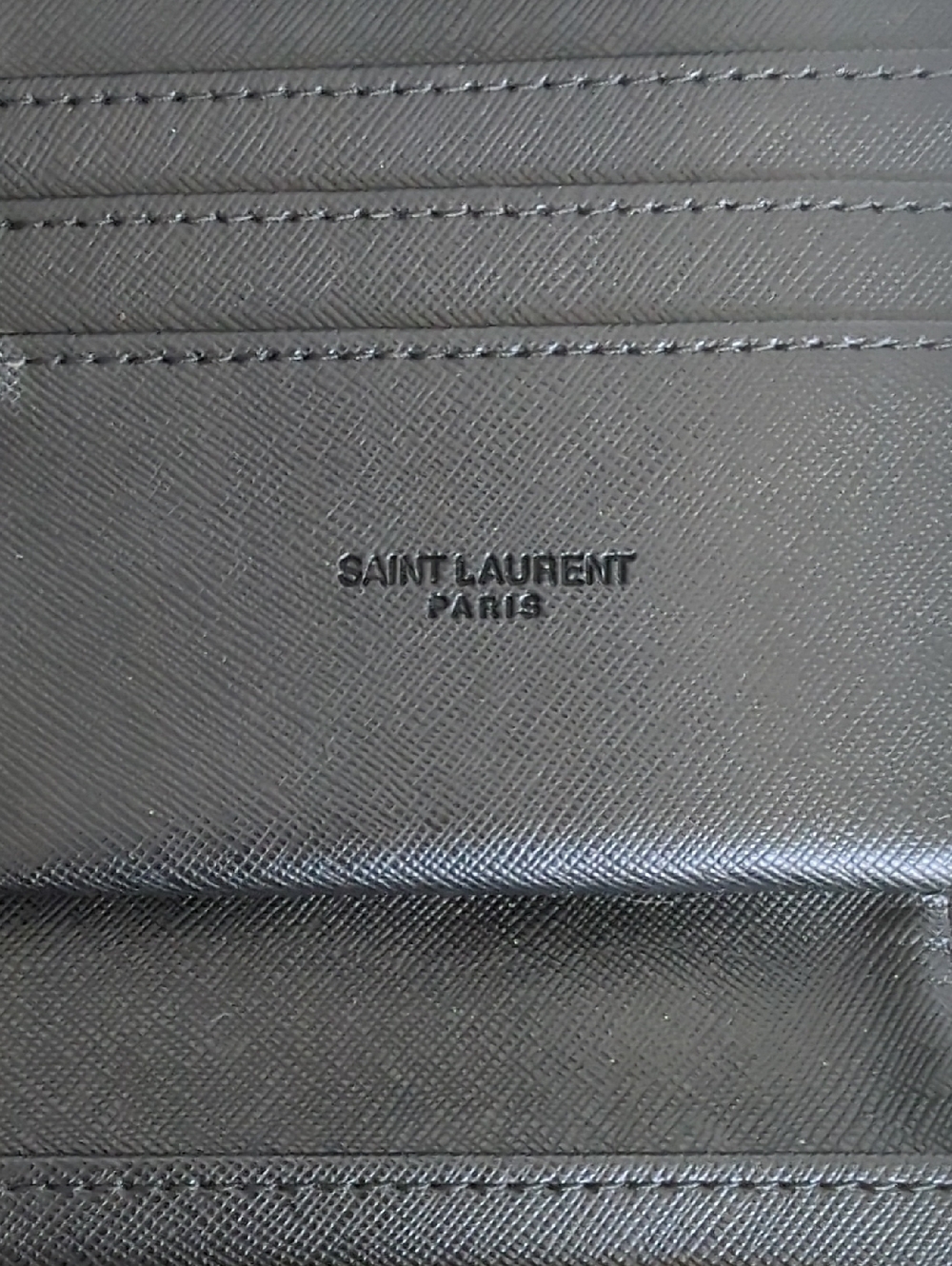 Saint Laurent Black Quilted Leather Fold Long Wallet - Picture 3 of 4